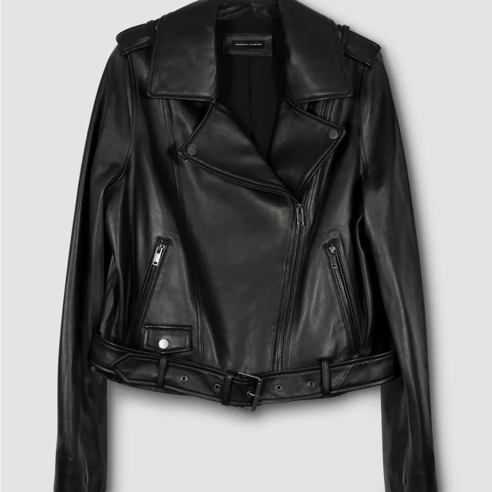 Universal Standard new without tags black leather Leeron Moto jacket